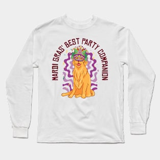 Mardi Gras Carnival Golden Retriever Party Costume Long Sleeve T-Shirt